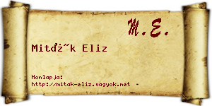 Miták Eliz névjegykártya